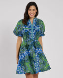 Paisley Dress Cotton Voile, Bonita Scarf Cornflower-Jude Connally