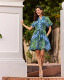 Paisley Dress Cotton Voile, Bonita Scarf Cornflower-Jude Connally