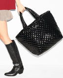 MZ Wallace Large Metro Tote Deluxe Black Lacquer-MZ Wallace