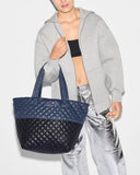 MZ Wallace Medium Metro Tote Deluxe, Black Navy-MZ Wallace