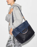 MZ Wallace Medium Metro Tote Deluxe, Black Navy-MZ Wallace