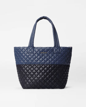 MZ Wallace Medium Metro Tote Deluxe, Black Navy-MZ Wallace