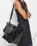 MZ WAllace Medium Metro Tote Deluxe-Black Lacquer-MZ Wallace