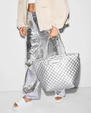 MZ Wallace Metro Tote Deluxe -Matte Silver-MZ Wallace