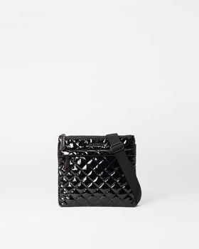 MZW Metro Flat Crossbody-Black Lacquer