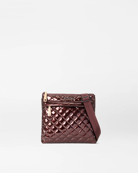MZW Metro Flat Crossbody, Bordeaux Lacquer-MZ Wallace