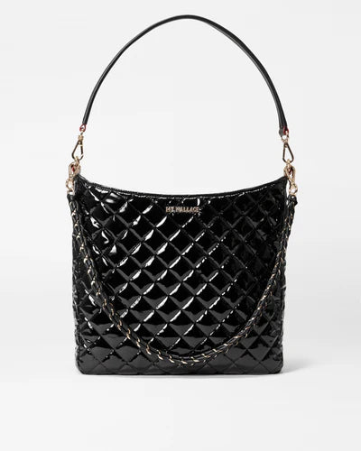 MZ Wallace Crosby Hobo Bag, Black Lacquer-MZ Wallace