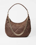 MZW Quilted Bowery Shoulder Bag, Walnut