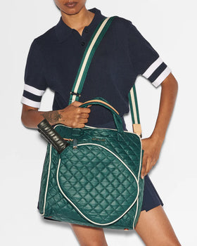 MZ Wallace Pickleball Tote, Emerald/ Ecru-MZ Wallace