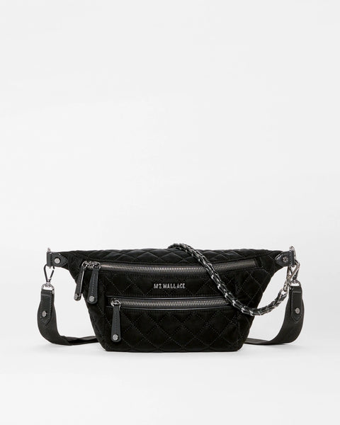 MZ Wallace Crosby Sling, Black Velvet Finish