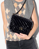 MZ Wallace Medium Crosby Lock Crossbody, Black Lacquer-MZ Wallace