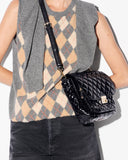 MZ Wallace Medium Crosby Lock Crossbody, Black Lacquer-MZ Wallace