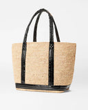 MZ Wallace Medium Raffia Tote, Black Lacquer-MZ Wallace