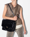 MZ Wallace Large Crosby Lock Crossbody, Black Lacquer-MZ Wallace