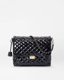 MZ Wallace Large Crosby Lock Crossbody, Black Lacquer-MZ Wallace