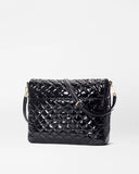 MZ Wallace Large Crosby Lock Crossbody, Black Lacquer-MZ Wallace