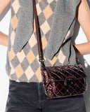MZ Wallace Small Crosby Lock Crossbody, Bordeaux Lacquer-MZ Wallace