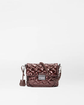 MZ Wallace Small Crosby Lock Crossbody, Bordeaux Lacquer-MZ Wallace