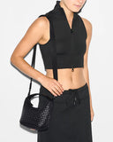 MZ Wallace Mini Woven Hobo, Black-MZ Wallace