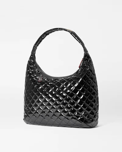 MZ Wallace Lacquer Metro Shoulder Bag, Black-MZ Wallace