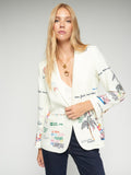 Hannah Jacket, Quirky Lino Print-Vilagallo