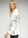 Hannah Jacket, Quirky Lino Print-Vilagallo