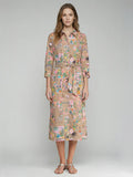 California Print Shirt Dress, Sand-Vilagallo