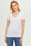 Signature Slub V-Neck Tee, White-Goldie