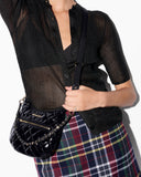 MZ Wallace Mini Crosby Sienna, Black Lacquer-MZ Wallace