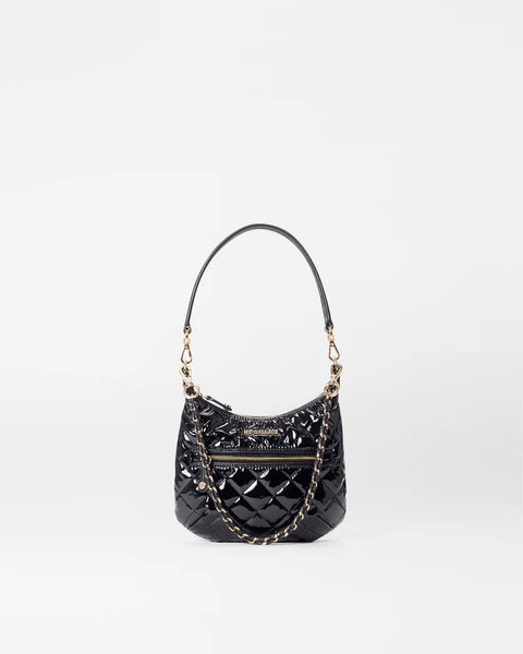 MZ Wallace Mini Crosby Sienna, Black Lacquer-MZ Wallace