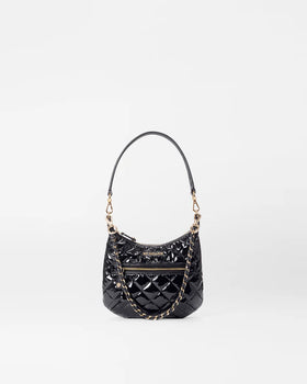 MZ Wallace Mini Crosby Sienna, Black Lacquer-MZ Wallace