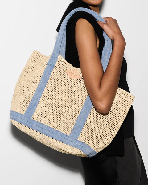 MZ Wallace Medium Crochet Tote, Light Denim-MZ Wallace