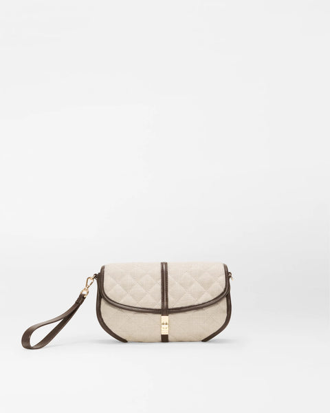 MZ Wallace Astor Convertible Clutch, Sandy Linen-MZ Wallace