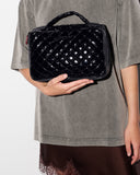 MZ Wallace Zip Round Cosmetic, Black Lacquer-MZ Wallace