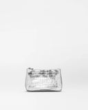 MZ Wallace Leather Medium Luna Cosmetic, Silver Croc Effect-MZ Wallace