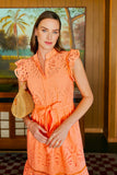 Miller Dress, Melon Glow Eyelet-Sheridan French