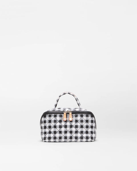MZ Wallace Metro Accordian Cosmetic, Black/White Gingham-MZ Wallace
