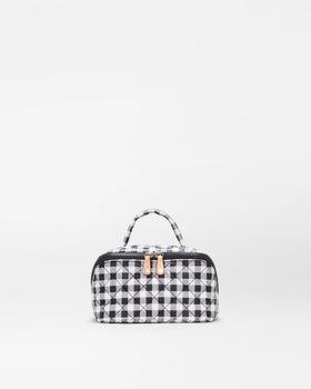 MZ Wallace Metro Accordian Cosmetic, Black/White Gingham-MZ Wallace