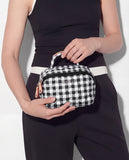 MZ Wallace Metro Accordian Cosmetic, Black/White Gingham-MZ Wallace
