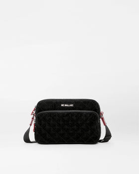 MZ Wallace Small Metro Camera Bag II, Black Velvet Finish-MZ Wallace