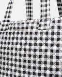 Large Metro Tote Deluxe, Black White Gingham-MZ Wallace