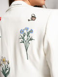 Sophia Embroidered Floral Blazer, White-Vilagallo