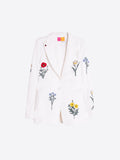 Sophia Embroidered Floral Blazer, White-Vilagallo