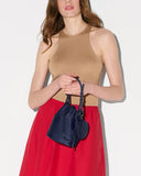 MZW Waverly Bucket Bag, Navy-MZ Wallace