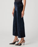 Paige Clean Front Velvet Anessa Trouser, Deep Navy-PAIGE