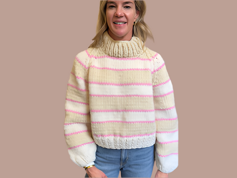 GOGO Stripe Pullover, Vanilla-GOGO Sweaters