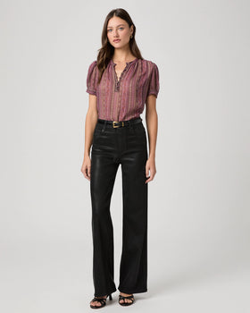 Paige Anessa 31" Wide Leg Jean, Black Fog Luxe Coating-PAIGE