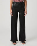Paige Anessa 31" Wide Leg Jean, Black Fog Luxe Coating-PAIGE