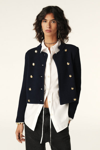 ba&sh Louman Cardigan, Navy-ba&sh