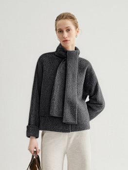 Meilleur Moment Scarf Jacket, Gray-Meilleur Moment
